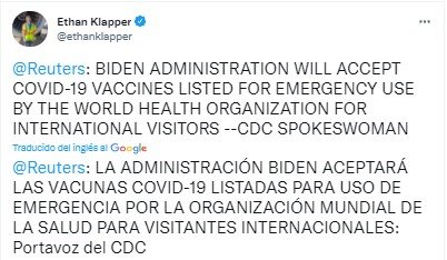 ¿Cuáles son las seis vacunas contra el covid que aceptará EE.UU. en los viajeros? ¿Cuáles son las seis vacunas contra el covid que aceptará EE.UU. en los viajeros?