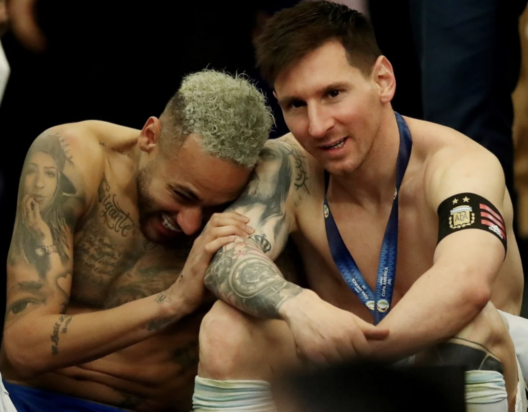 Conmovedora imagen de Messi y Neymar reunidos luego de la final de Copa América
